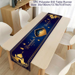 Ramadan Decor Table Runner EID Mubarak Decoration For Home Tablecloth Ramadan Kareem Islamic Muslim Party Eid Al Adha Gifts