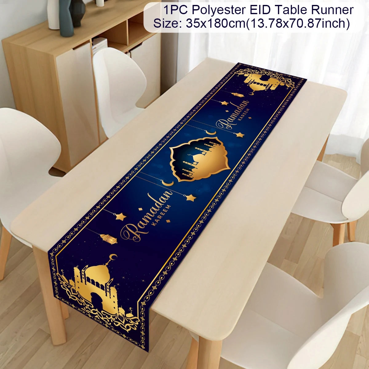 Ramadan Decor Table Runner EID Mubarak Decoration For Home Tablecloth Ramadan Kareem Islamic Muslim Party Eid Al Adha Gifts
