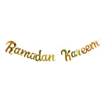 Eid Mubarak Banner,Ramadan Gold Banner Garlands,Ramadan Kareem Islamic Muslim Party Home Decor