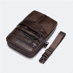 Men PU Leather Shoulder Male Fanny Pack High Quality Messenger Bags Men's Fashion Business Belt Bag Small Briefcase Waist