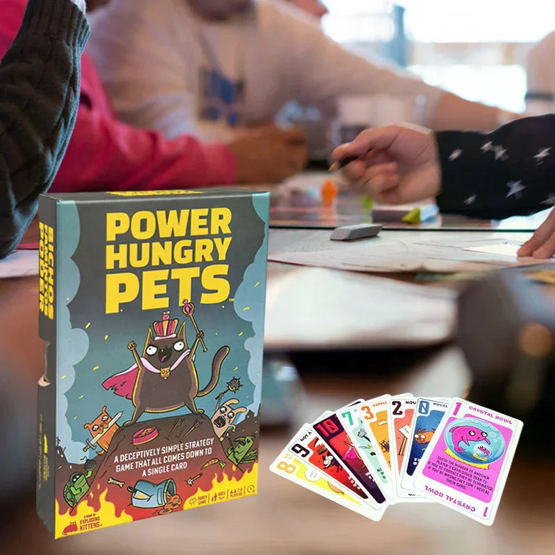 Power Hungry Pets Card Game Family Party Strategy Cards Games Board Game Cards Challenging Strategy Game
