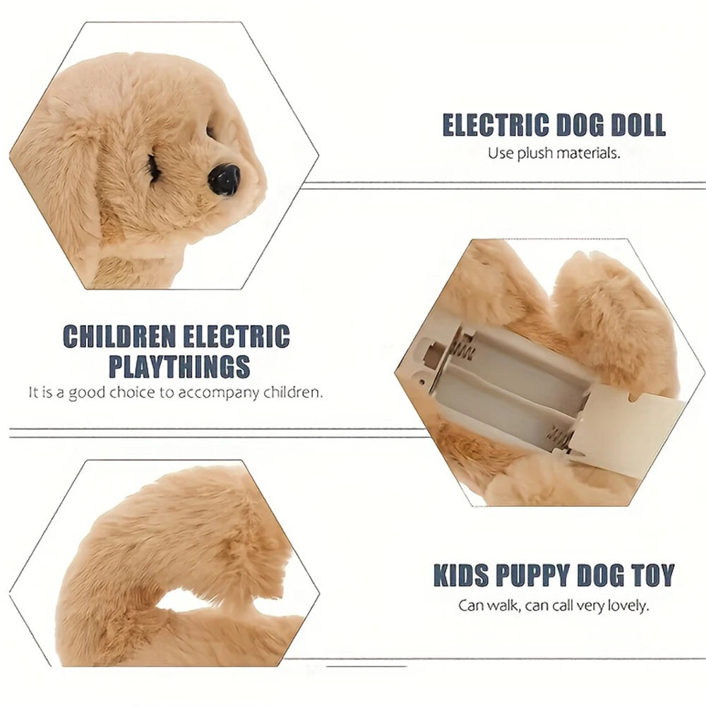 Pet Companion Battery Operated Toy Plush pet electronic interactive toy  walking barking wagging tail Simulation puppy