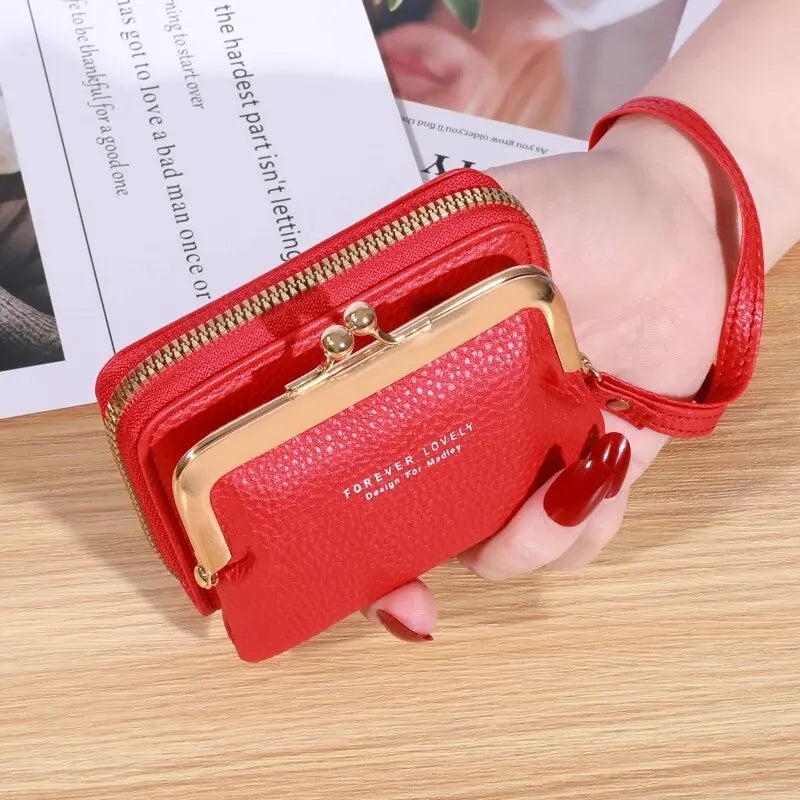 Women's Fashion Wrist Strap Short Zero Wallet