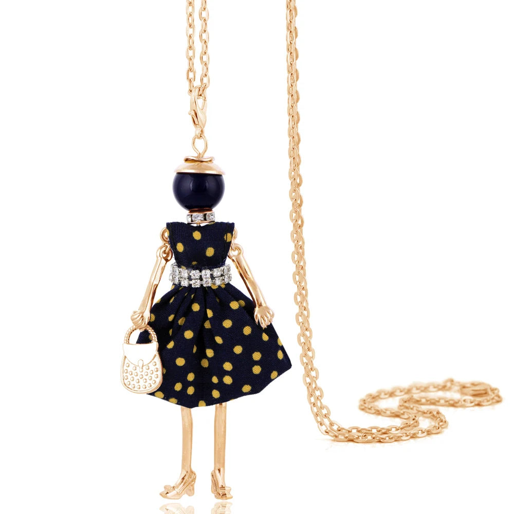 Cute Women Necklace Statement Lady Charm Long Trendy New Fashion Female Big Pendant Lovely Jewelry Polka Dot Gift Wholesale