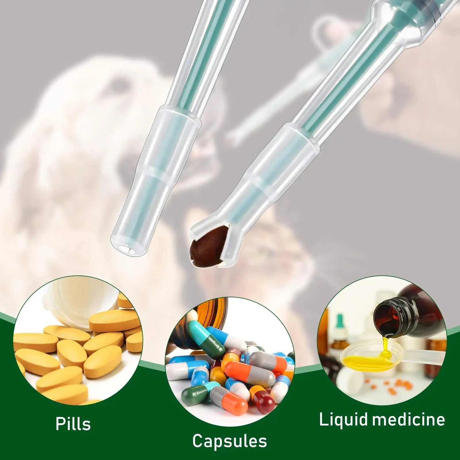 Pet Medication Dispenser, Pressing Feeding Stick for Cats and Dogs, Eating Pills, Medication Artifacts, Pet Sickness Care