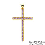 Religious Talisman Jewelry Accessories Handmade 18K Real Gold Plated Cz Paved Catholic Christian Cross