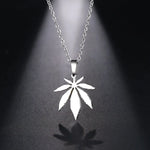 Stainless Steel Necklace For Women Maple Leaf Choker Pendant Chain Engagement Jewelry korean Fashion