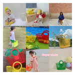 Summer Fashion Children's Beach Handbag Cute Baby Girls Plastic Hand Carrying Tote Bag.