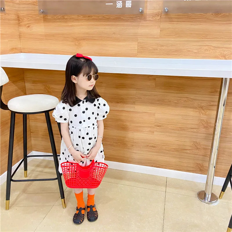 Summer Fashion Children's Beach Handbag Cute Baby Girls Plastic Hand Carrying Tote Bag.