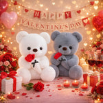 Wedding Rose Bear Plush Toy Cute Stuffed Animal Gift