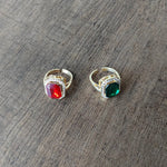 Luxury Ruby Emerald Ring For Women Adjustable Wide Face Men's Ring Jewelry Zircon Shiny Fine Jewelry