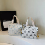 Casual Handbag with Handle Bow Print Tote Bag Lightweight Hobo Bag for Women.