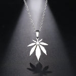 Stainless Steel Necklace For Women Maple Leaf Choker Pendant Chain Engagement Jewelry korean Fashion