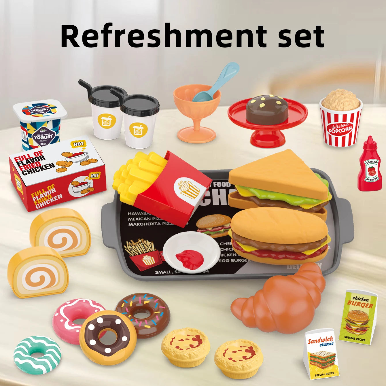 Children's kitchen food, toy sets