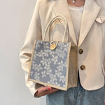 Linen Bags Handbag For Women Shopper Tote Bag Fashion Designer Bag Convenient Large-capacity.