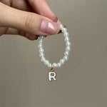 Mini Pendant Letter Pearl Necklace