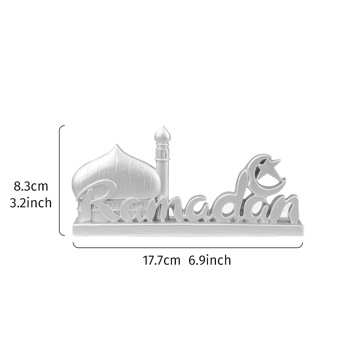 Resin-made antique gold and silver ramadan decorative item, suitable for gift-giving during Ramadan and Eid al-Adha