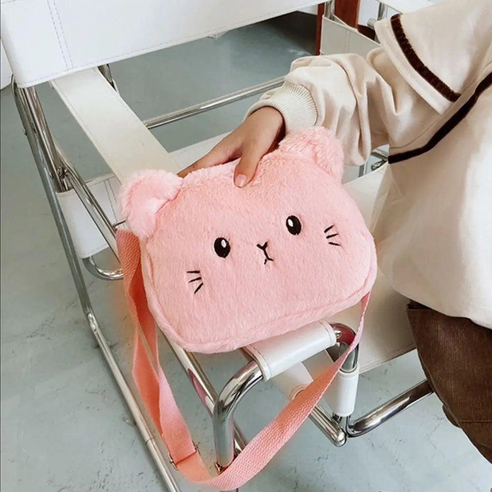 Children's Handbags Cute Shoulder Bag Cartoon Cat Soft  Bag Messenger Small Bags.