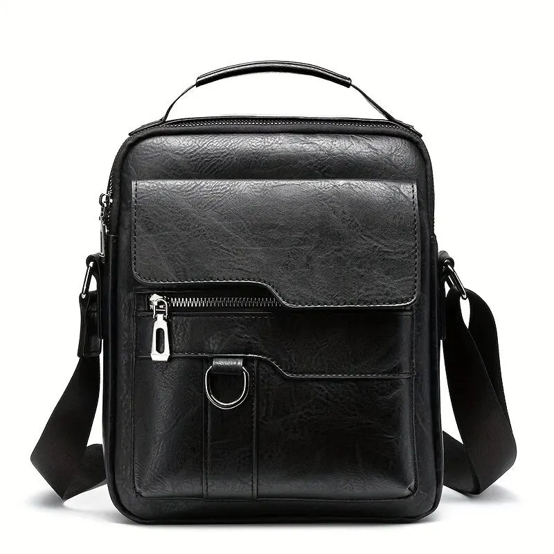 Brand Men Shoulder Bag for 9.7" iPad Men PU Leather Flaps Men's Crossbody Bags Business Flap Male Solid Messenger & Travel Bag