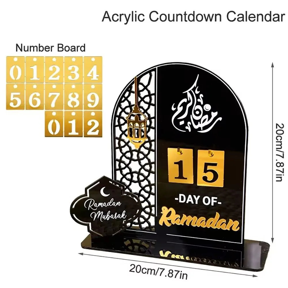 Acrylic Ramadan Countdown Calendar with Base
