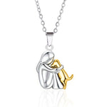 Fashion Women and Dog Necklace Cute Little Girl Puppy Pendants Animal Pet Jewelry