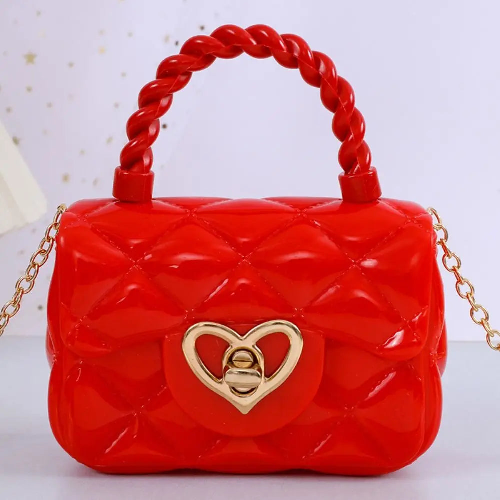 Fashion Kids PU Leather Crossbody Bags Girls Heart Shoulder Bags Children Mini Coin Purses Bag