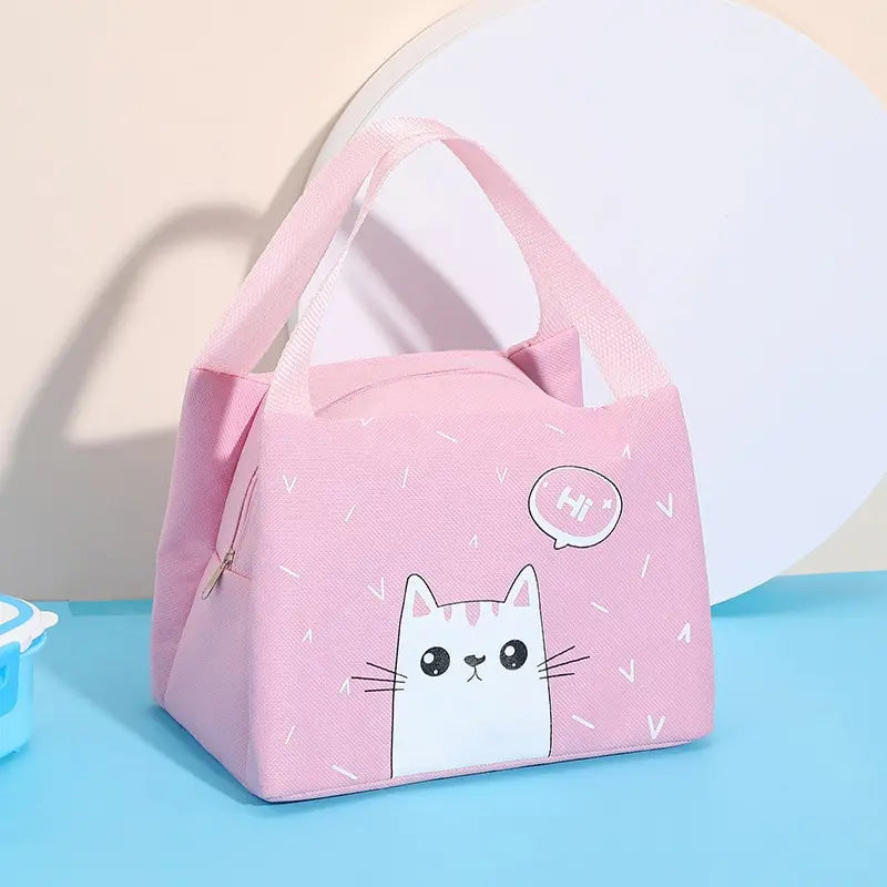 Kids Lunch Bag for School Portable Thermal Bag Children Cartoon Insulated Lunch Bag.