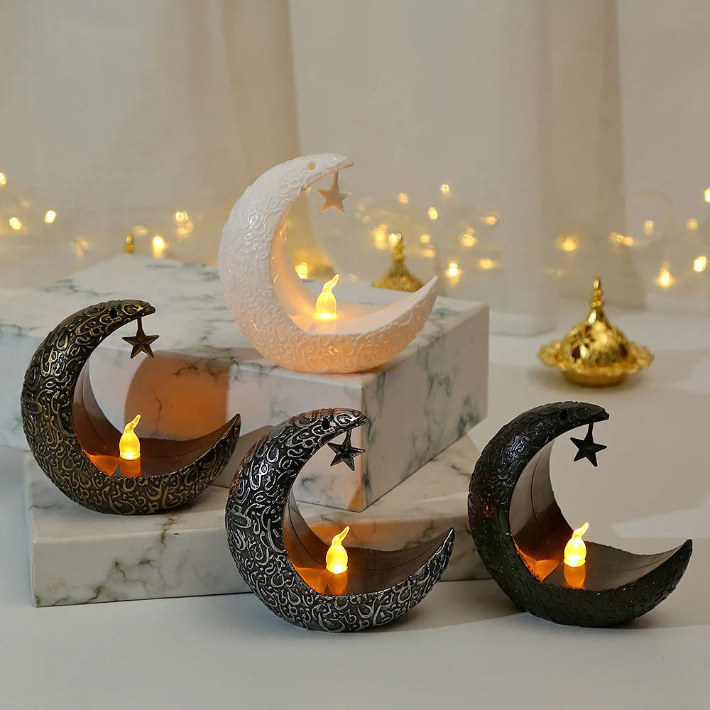 Ramadan Decoration LED Star Moon Candlestick Lamp