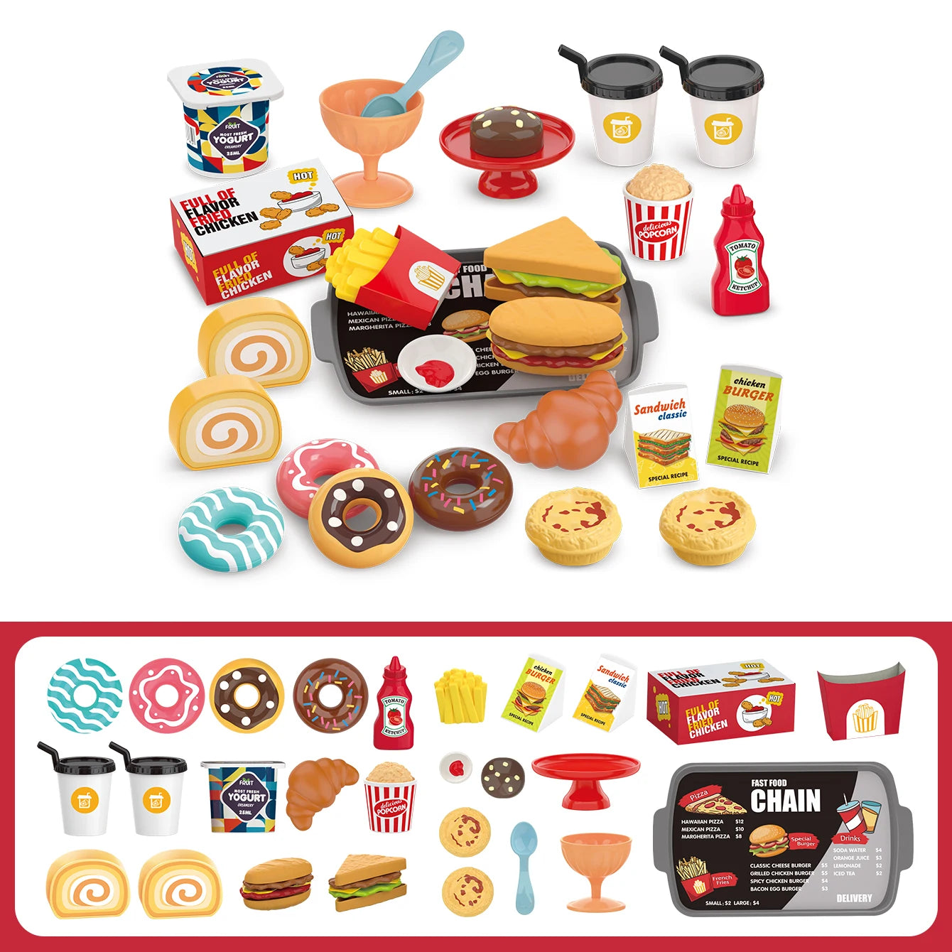 Children's kitchen food, toy sets