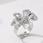 Women's Ring, Flower Metal Opening, adjustable Size Ring, Suitable for Daily Wear.