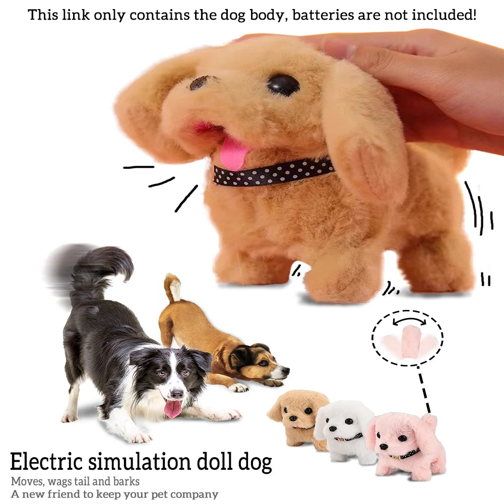 Pet Companion Battery Operated Toy Plush pet electronic interactive toy  walking barking wagging tail Simulation puppy