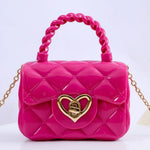 Fashion Kids PU Leather Crossbody Bags Girls Heart Shoulder Bags Children Mini Coin Purses Bag