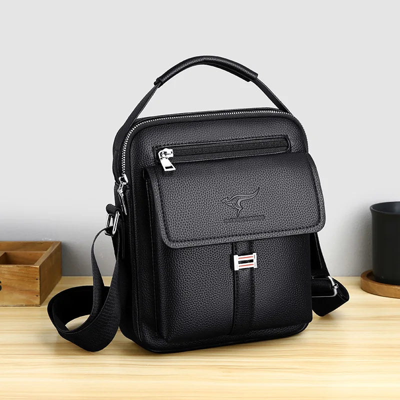 New Men's Handbag Trendy Casual Crossbody Shoulder Waterproof High-quality Leather Bags.