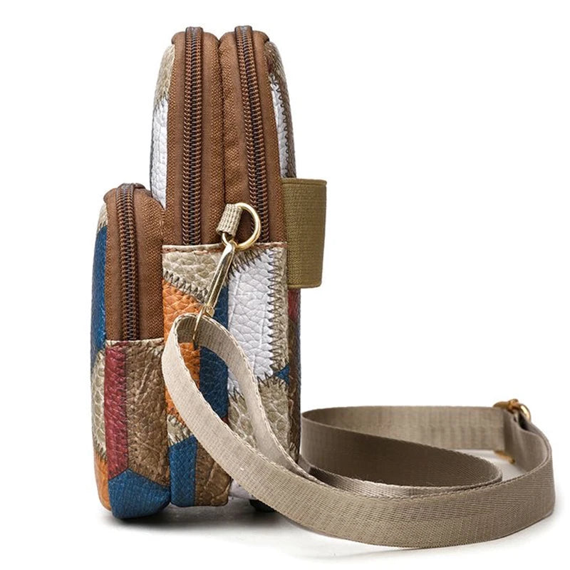 Men's and women's single-shoulder crossbody bags, mini handbags, color-blocked, versatile.