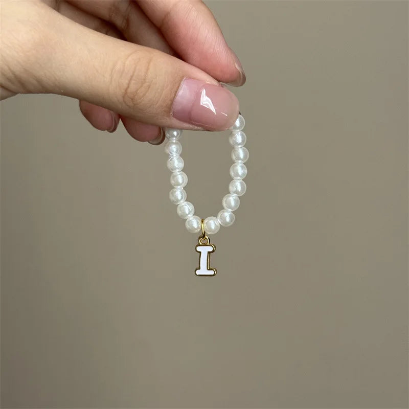 Mini Pendant Letter Pearl Necklace