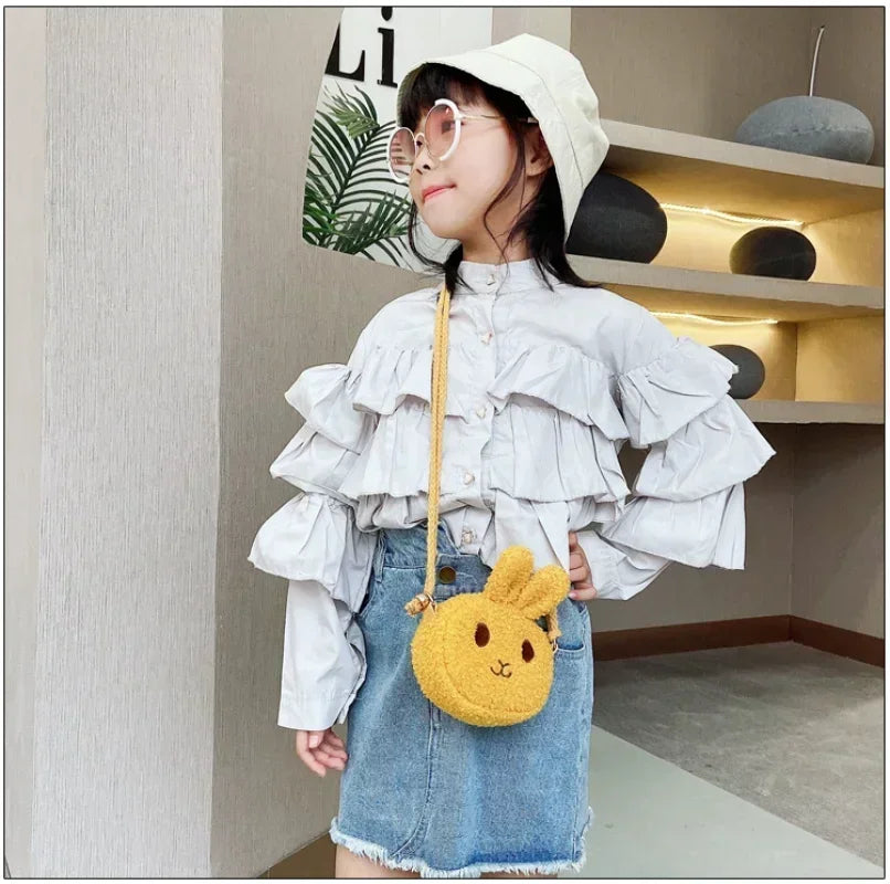 New Cute Little Rabbit Baby Girls Handbags Fashion School Bags for Girls Kids Small Shoulder Lunch Bags.
