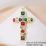 Religious Talisman Jewelry Accessories Handmade 18K Real Gold Plated Cz Paved Catholic Christian Cross