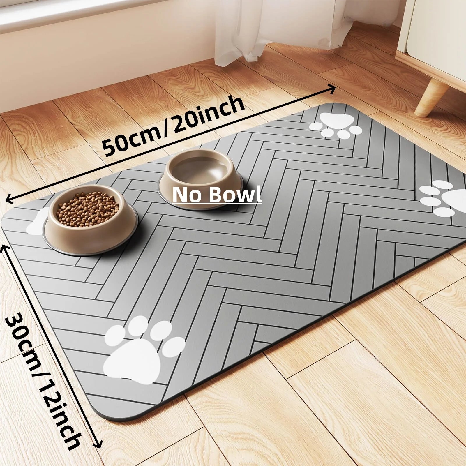 Pet Feeding Mat-Absorbent Placemat for Food and Water Bowl, with Waterproof Rubber Backing, Quick Dry Water Mat for Dog& Cat