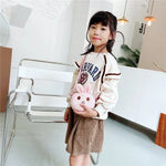 New Cute Little Rabbit Baby Girls Handbags Fashion School Bags for Girls Kids Small Shoulder Lunch Bags.