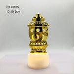 Ramadan Decoration Eid Mubarak Iron Candle LED Light Ornament Islam Muslim House Party Decoration Gift Not Include Battery