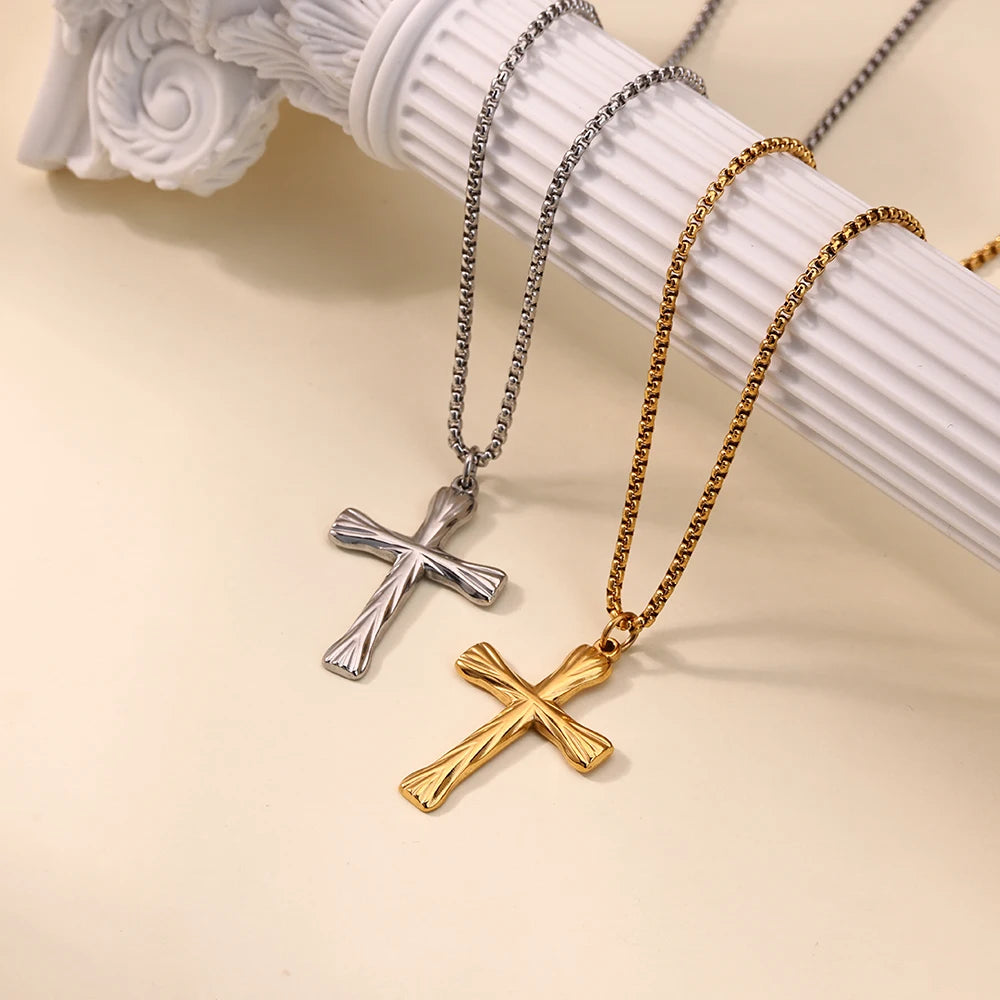 Waterproof Stainless Steel Creative Cross Pendant Necklace Exclusive for Men.
