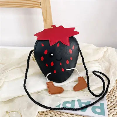 Cute Children Shoulder Bags Cartoon Strawberry Messenger Bag Baby Girls Mini Coin Purse.