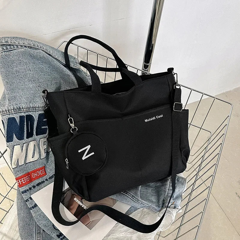Women Shoulder Crossbody Bag Japanese Canvas Tote Messenger Bag for Student.