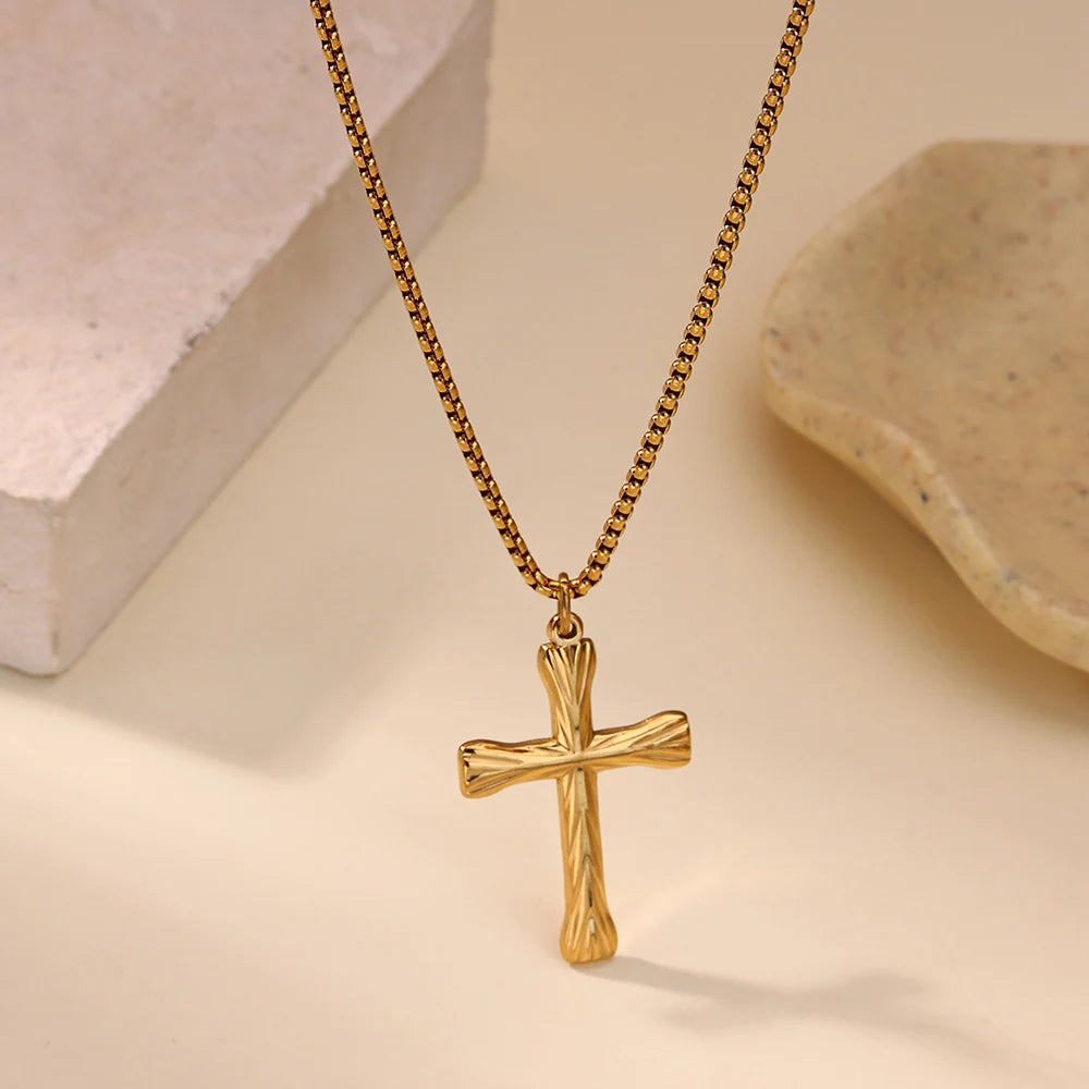 Waterproof Stainless Steel Creative Cross Pendant Necklace Exclusive for Men.