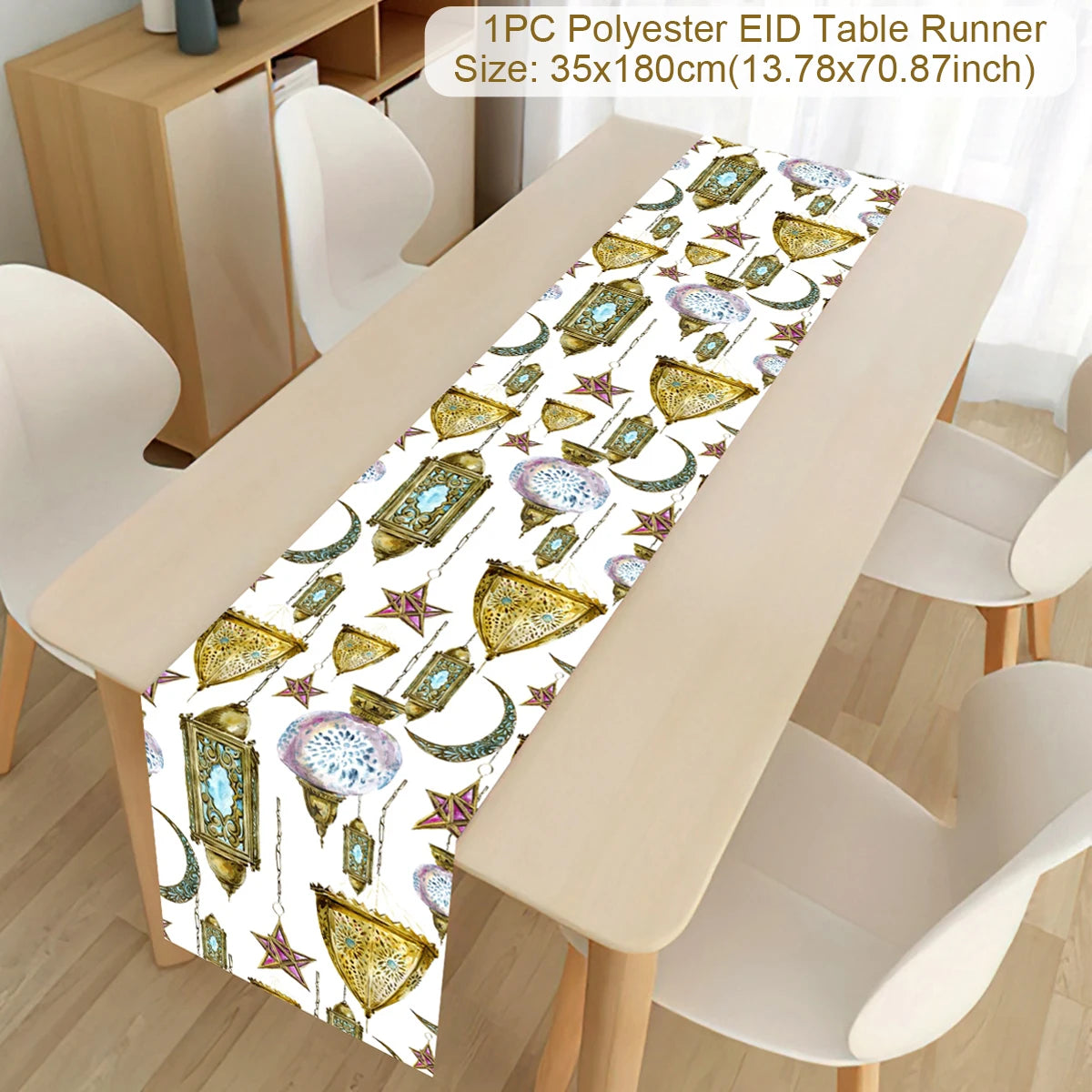 Ramadan Kareem Polyester Table Runner Decoration For Home Islamic Muslim Party Supplies Gift EID Mubarak