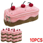 Cute Pencil Bag Plush Cherry Cake Pencil Case Large Capacity Kawaii Pencil Pouch for Girls Kids Back to School Acsesories Gift