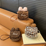 Toddler Kids Purses And Handbags Cute Mini Bowknot Crossbody Bag Fashion Little Girl Small Coin Pouch Children Leopard Hand Bags