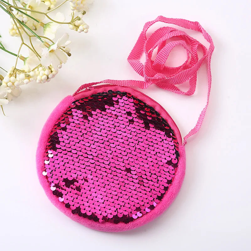 Decorative Kids Tote Bag Heart/Round Shape Shoulder HandBags Kids Coin Purse Bag.