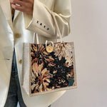 Women Ins Style Portable Hand Bag Linen Bag Students Handbags.