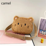Children's Handbags Cute Shoulder Bag Cartoon Cat Soft  Bag Messenger Small Bags.
